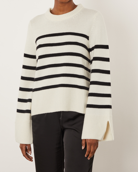 Wool Sweater Striped Vit/svart 1