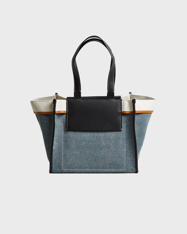 Proenza Schouler Väska Large Morris Canvas Tote Blå ONESIZE