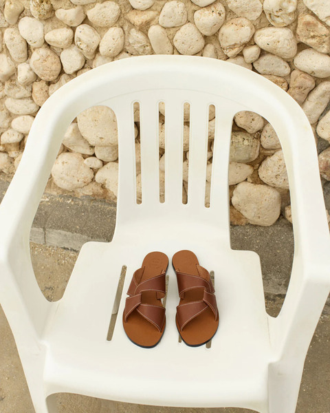 Sandals Allai Cannella/Contrast Stitch Leather Brown 2