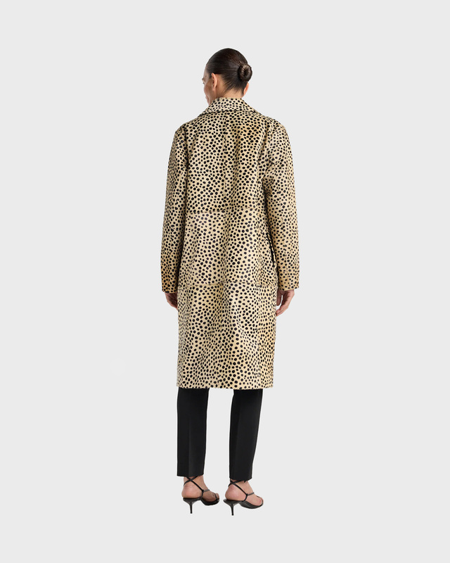 RÓHE Frakke Cheetah Pony Hair Beige/Black 36
