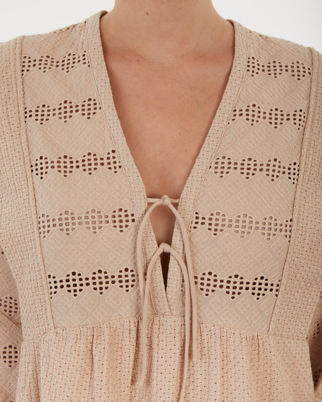 Dante6 Klänning Misa broderie dress Oyster 3 (M)