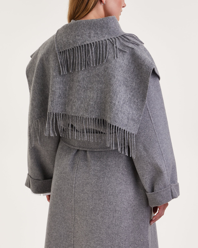 By Malene Birger Scarf Turtula Fringe Grey melange ONESIZE