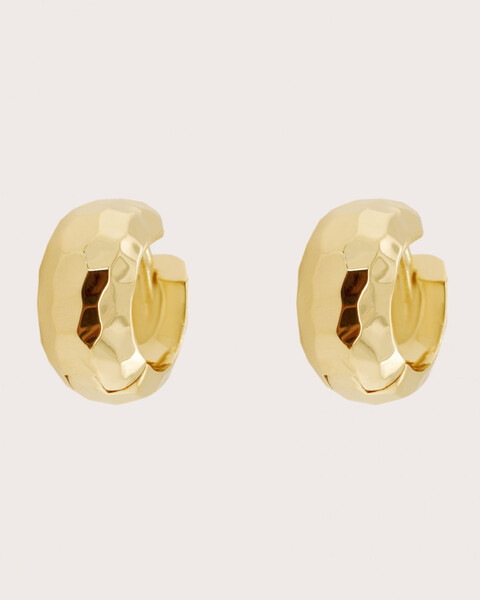 Earrings Facet Wide Huggie  Gold ONESIZE 1