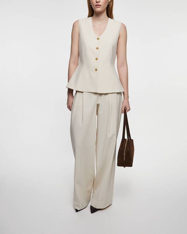 By Malene Birger Byxor Cymbaria High-Waist  Pearl 40