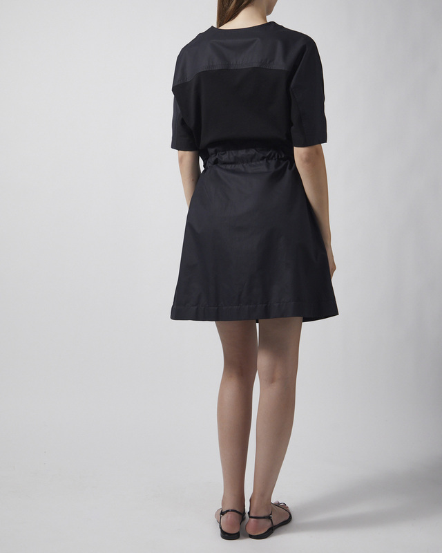 Moncler Kjole Belted Cotton Mini Black S