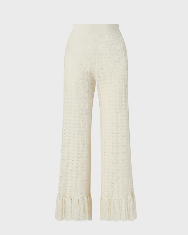 Malina Pants Alycia Knitted Fringe White L