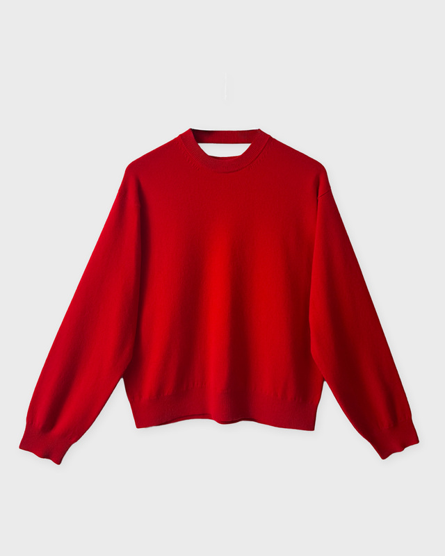 RÓHE Sweater Crewneck Open Neck Röd 40