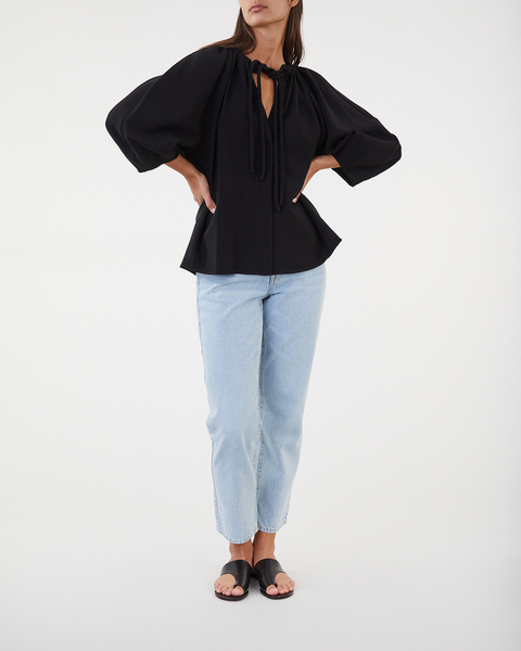 Topp Matte Crepe V-Neck Svart 2