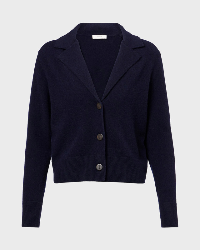 Vince Cardigan Lapel Button Blue S