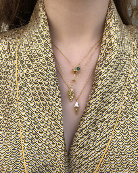 Necklace Diamond Cone  Gold ONESIZE 2