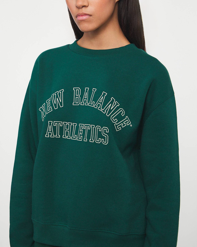 New Balance Sweater Graphic Fleece Crew Grön S