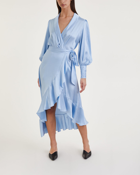 Dress Silk Wrap Midi Skye blue 2