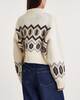 Ganni Sweater Chunky Graphic Wool Cropped O-neck Egret M