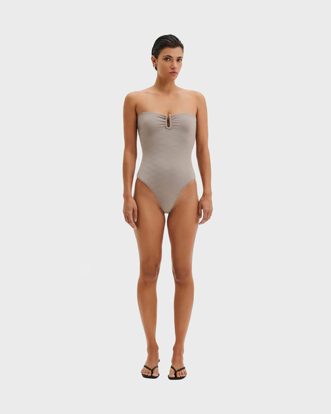 Baddräkt Signature Gold Embellished Bandeau Granit 2