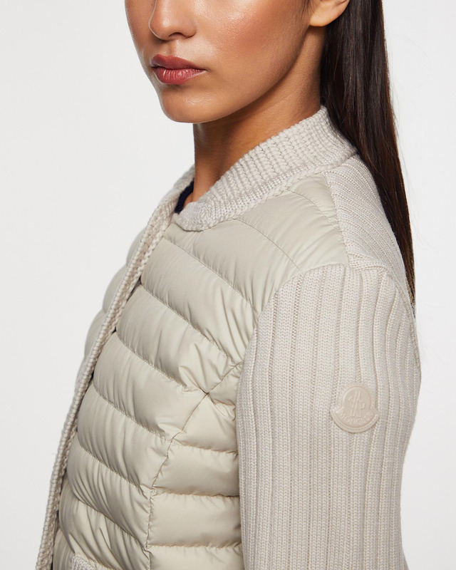 Moncler Kofta Padded Wool Ljusbeige M