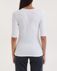 Filippa K T-Shirt Cotton Stretch Elbow Sleeve White L