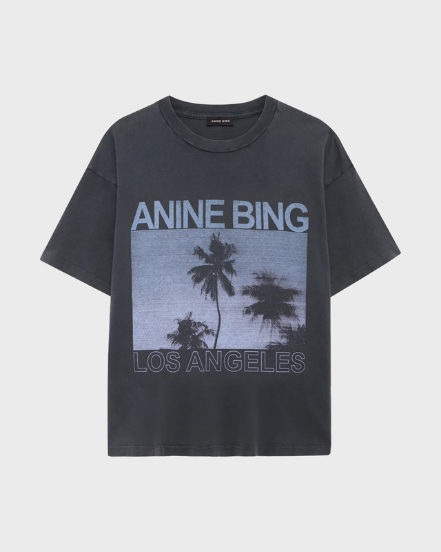 Anine Bing T-skjorte Cade Tee Palms Grey XS