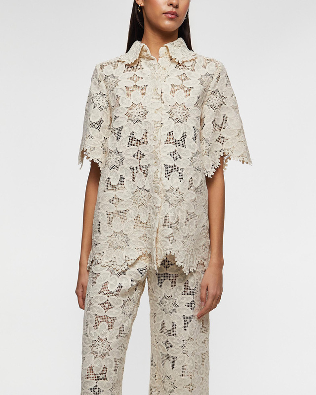 Malina Shirt Ari Guipure Lace Sand 36