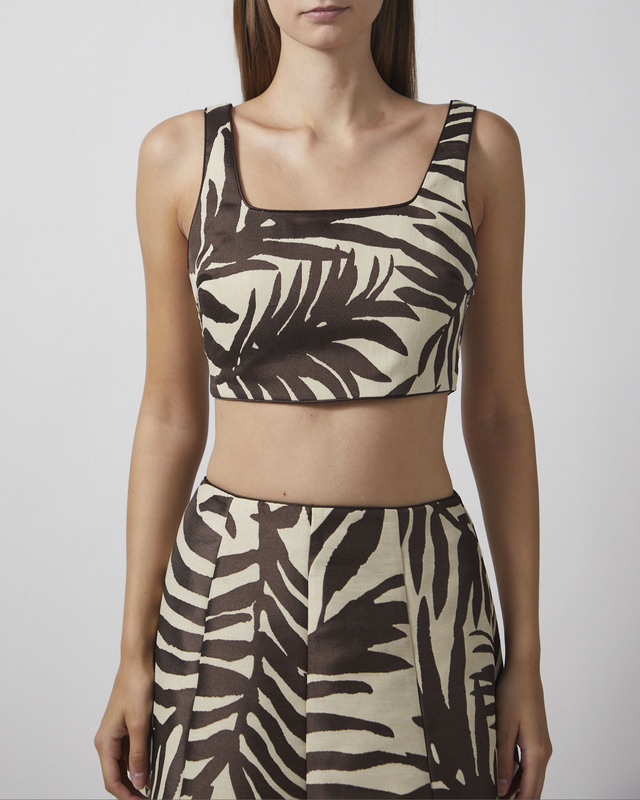 Malina Topp Mereya Jacquard Cropped Vit/brun 34