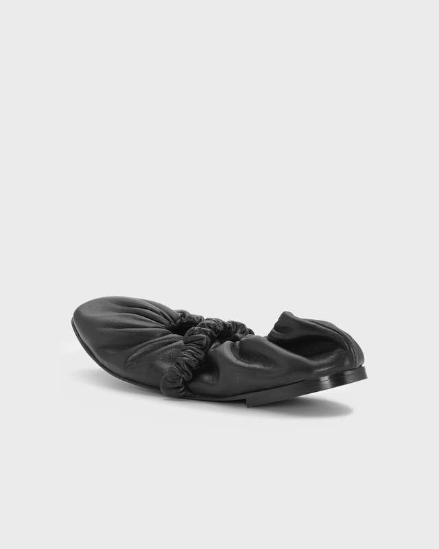 Ganni Ballerinaskor Soft Square Toe Scrunchie Svart EUR 38