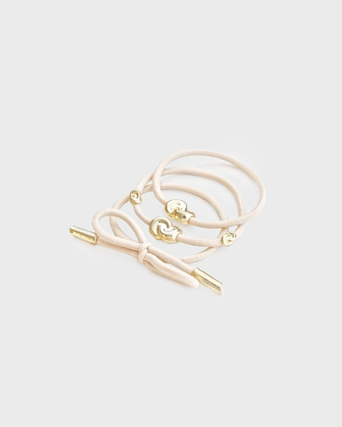 Hårband Hair Tie Metal Detail 3-pack Creme ONESIZE 1