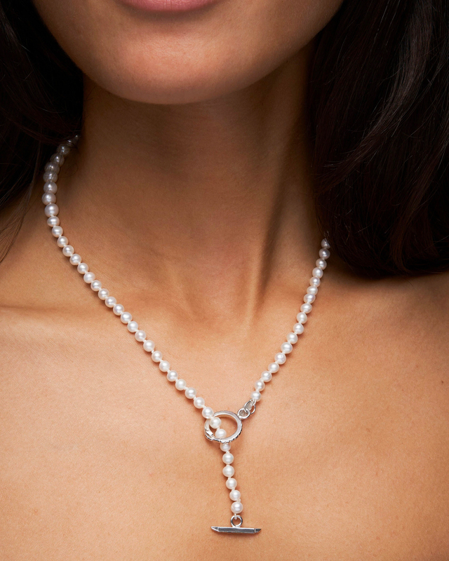 Maria Nilsdotter Necklace Graded Pearl Silver ONESIZE