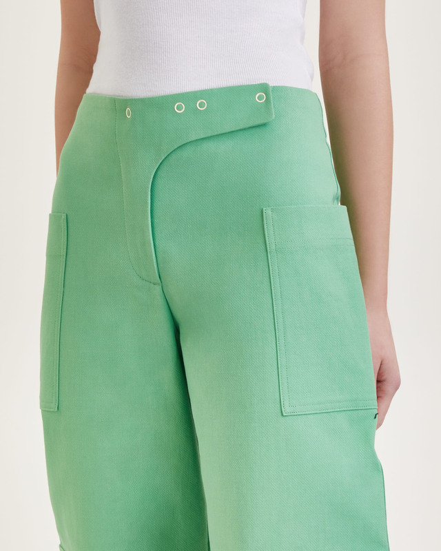 Ganni Trousers Cotton Suiting  Mintgrön 40