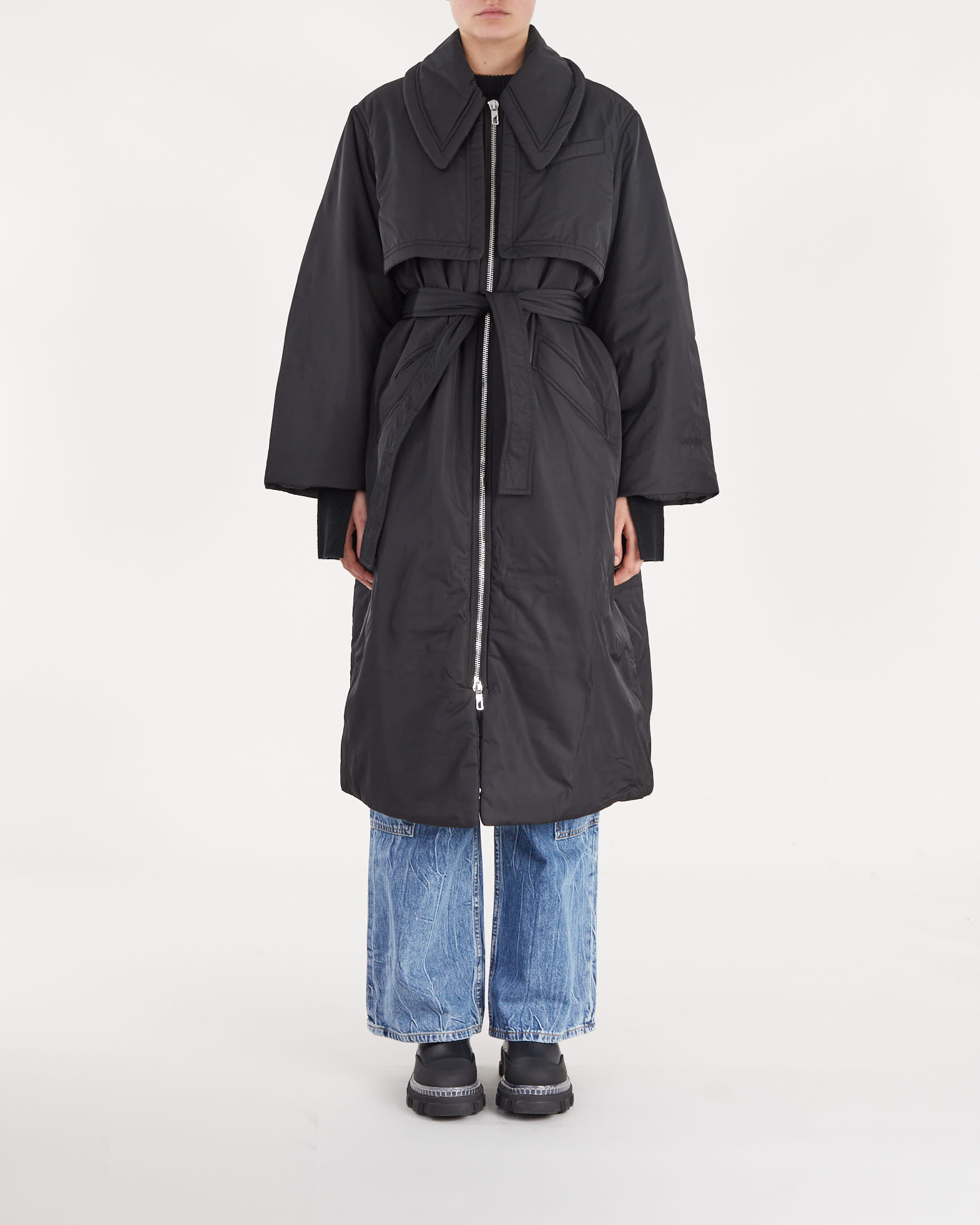 Ganni - Shiny Puff Oversized Coat | WAKAKUU