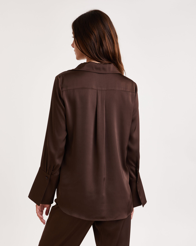 Wakakuu Icons Blus Maria Satin Brun L