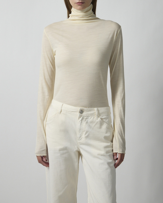 Dagmar Topp Wool Jersey Rollneck Cream M