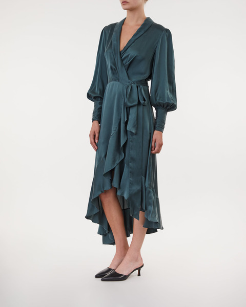 Dress Silk Wrap Midi Grön/grå 2