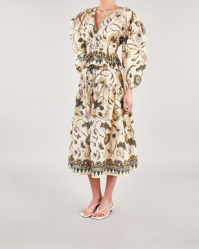 Ulla Johnson Ianna Skirt Beige/grön US 2 ( EUR 34)