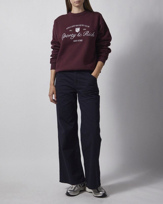 Sporty & Rich Tröja Syracuse Embroidered Bordeaux L