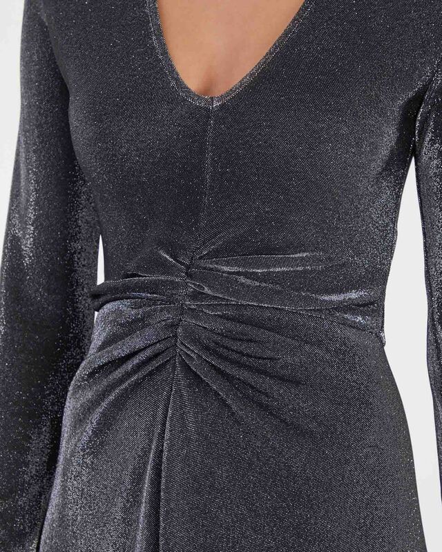 ROTATE Birger Christensen Dress Metallic Jesery Svart 34