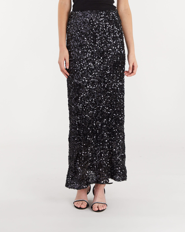 Wakakuu Icons Skirt Chloe Long Sequin  Black L