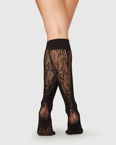 Knee-Highs Rosa Lace Black ONESIZE 2