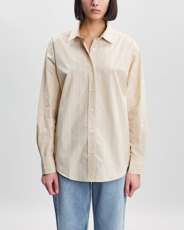 Filippa K Skjorta Stripe Poplin Gul 38
