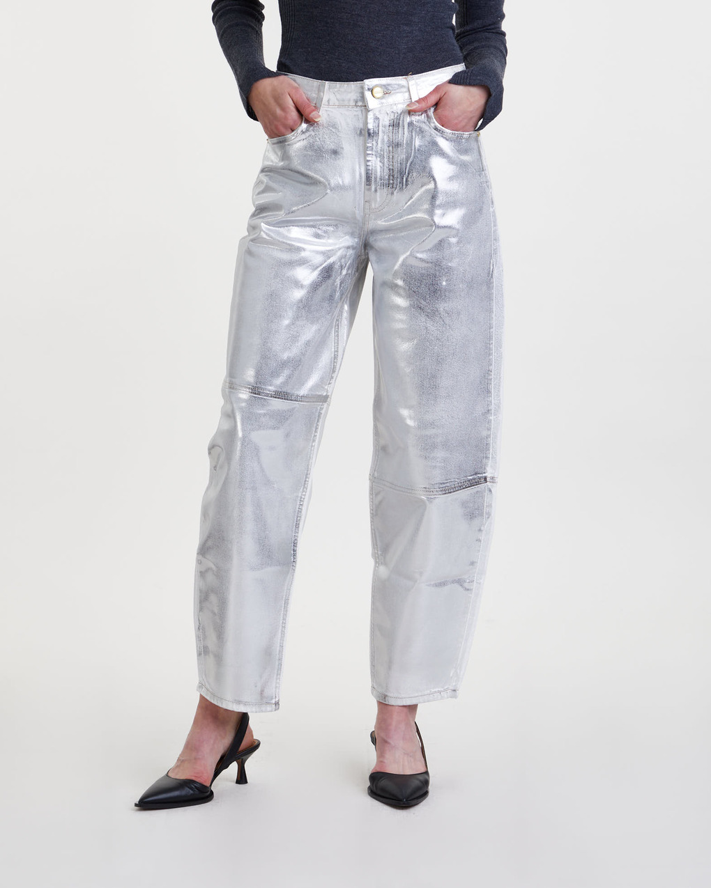 Foil Clothing Glitter-Arzzi Jean Champagne main image 1