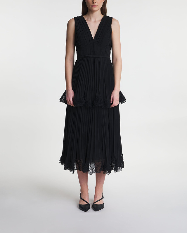 Self-Portrait Dress Chiffon Tier Midi | WAKAKUU
