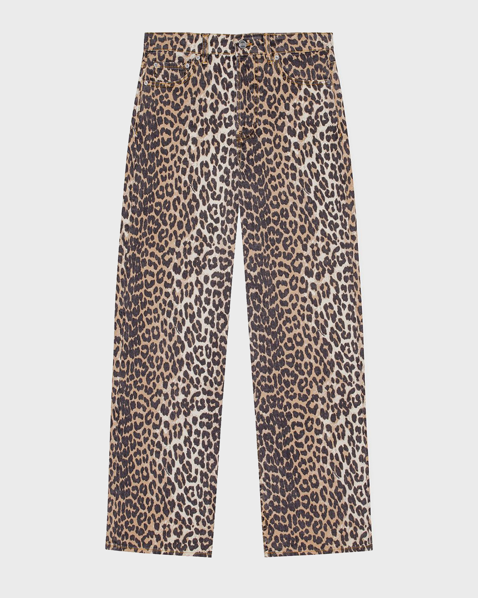 Ganni Women's Leopard Jeans Print Denim Izey 29