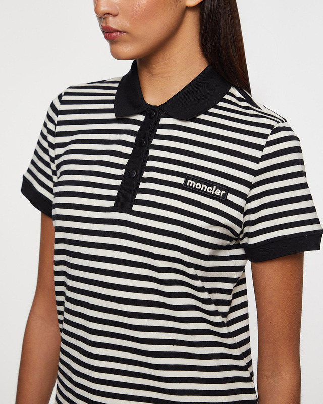 Moncler Topp Striped Polo Shirt Vit S