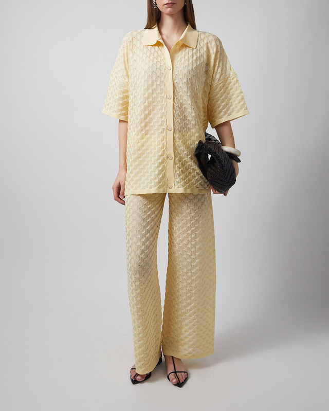 Malina Shirt Moa Knitted Light Yellow XL