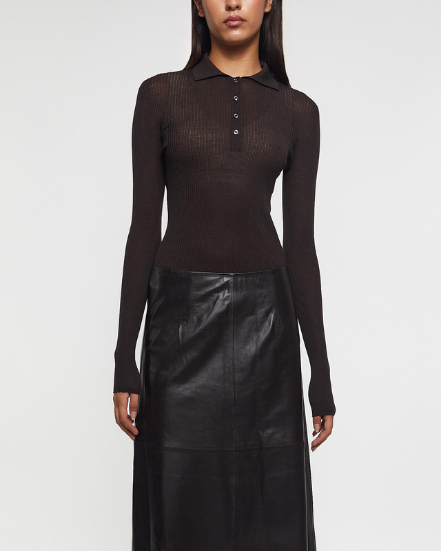 Moncler Tröja Wool Long-Sleeve Polo Shirt Beige L