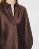 Vince Blus Silk Bias Long-Sleeve Espresso L