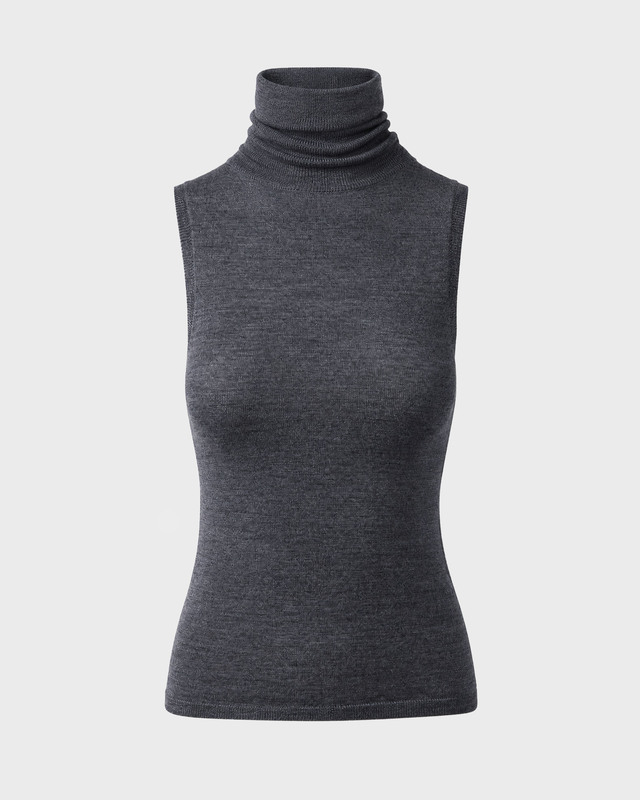 Wakakuu Icons Topp Sleeveless Merino Turtleneck Dark Grey XL