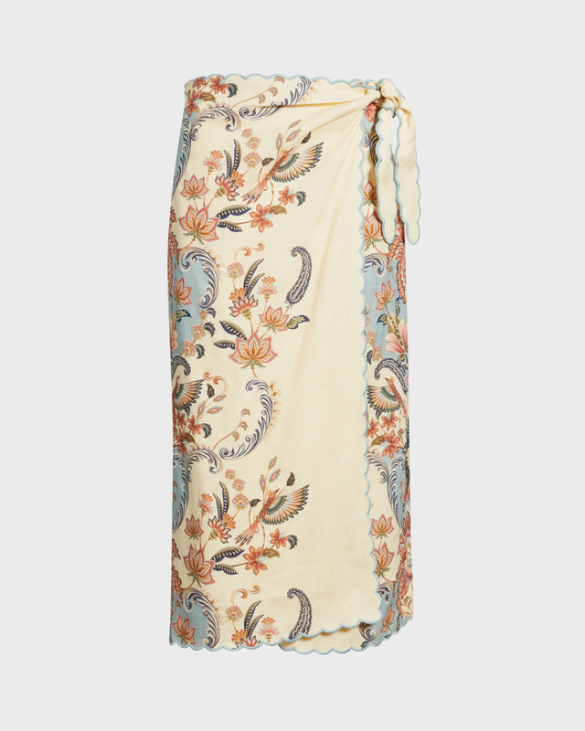 FARM Rio Skirt Boho Midi Light yellow M