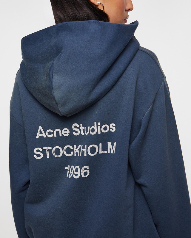 Acne Studios Hoodie Logo Blå XXS