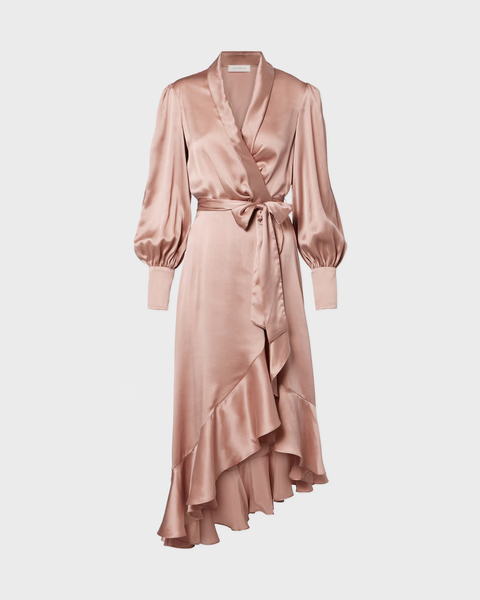 Klänning Silk Wrap Midi Ljusrosa 1