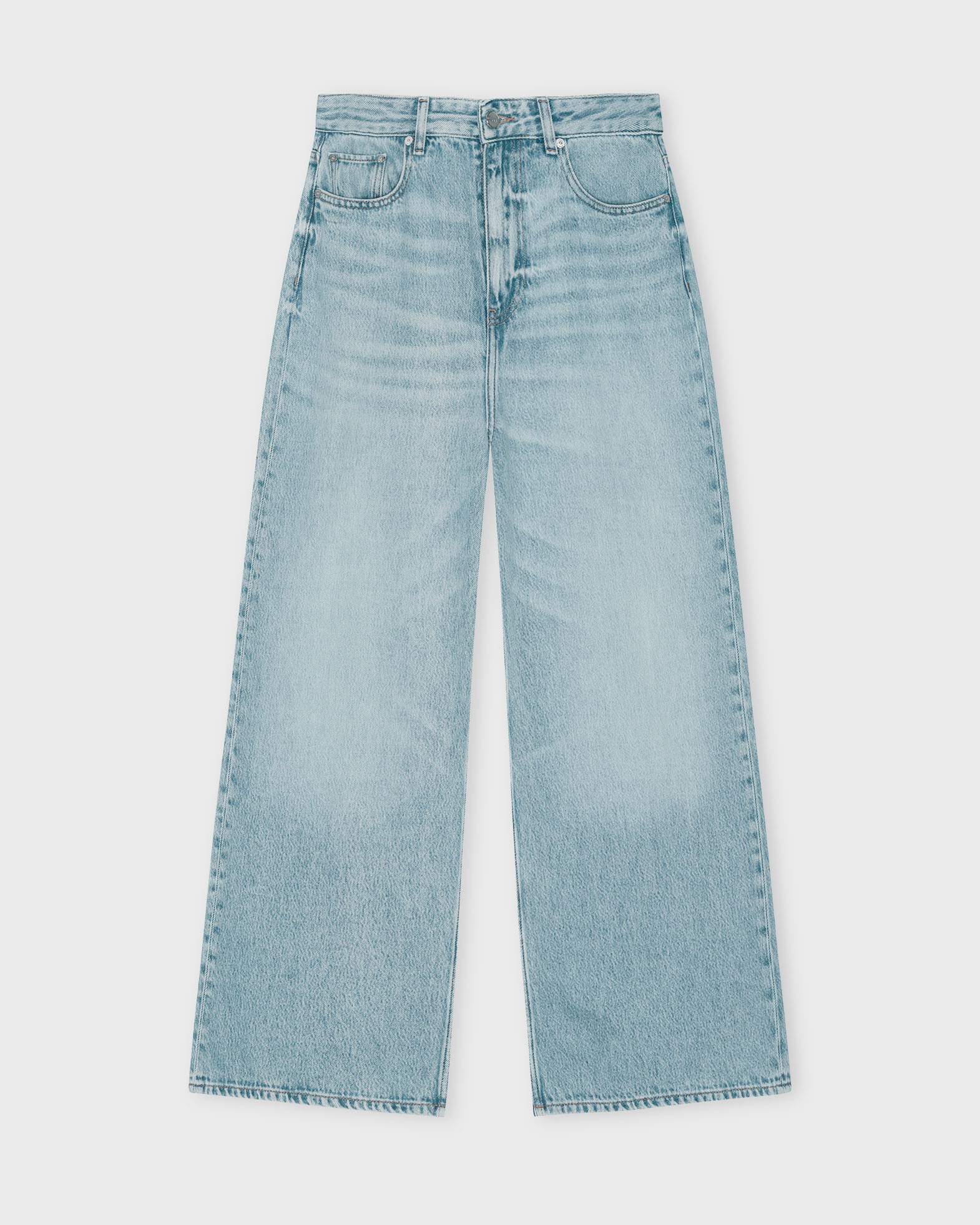Ganni Women's Light Blue Wash Jeans Soft Rigid Denim Baggy 28