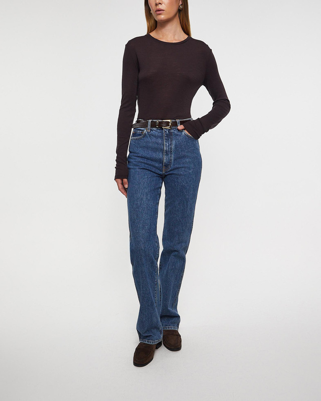 Wakakuu Icons Sweater Crew Neck Merino Wool Mörkbrun S